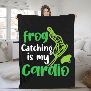 Discover Frog Pet Green Frog Hunting and Cute Frog Catcher 4 Fleece Blankets