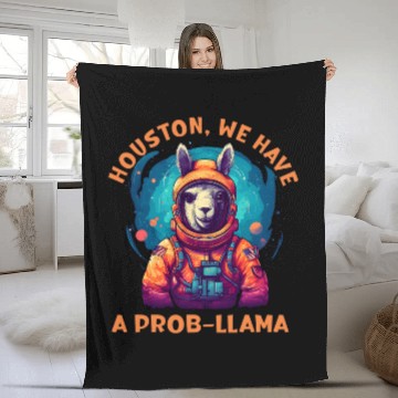 Discover Llama Pet HOUSTON WE HAVE A PROBLLAMA Astronaut Zip Fleece Blankets