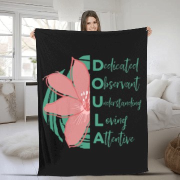 Discover Womens Doula Quote Thank you Gift 2Acrostic Half Lotus Text Baseball Tees Fleece Blankets