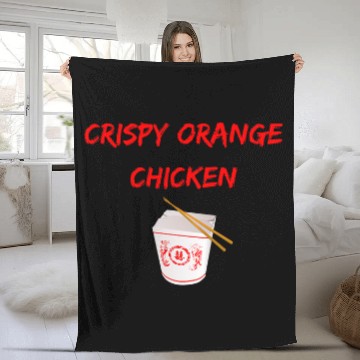Discover Chicken Pet Graphic Chinese Food ApparelCrispy Orange Fleece Blankets