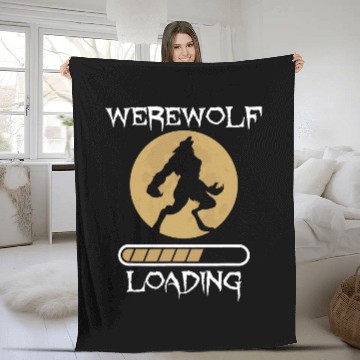Discover Coyote Mammal Werewolfs Loading Full Moon Halloween Beast Transformation Fleece Blankets