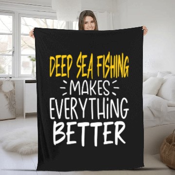 Discover Fishing Fun Deep Sea Fishing Makes Everything Better Tuna Fish Lover Fleece Blankets