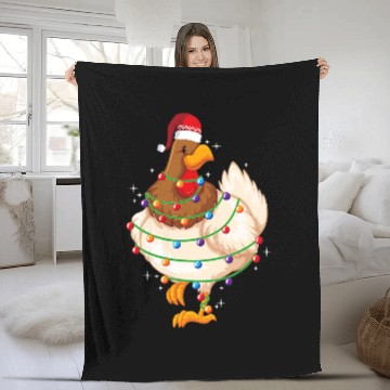 Discover Chicken Pet Christmas Lights Chicken Santa Christmas Tree Fleece Blankets