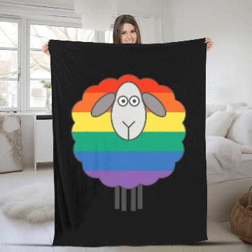 Discover Sheep Pet Rainbow Pride Flag Patterned Fleece Blankets