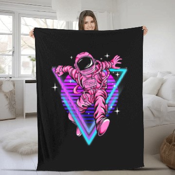 Discover Astronaut Job Space Vaporwave Retrowave Synthwave Retro 80s 90s Fleece Blankets