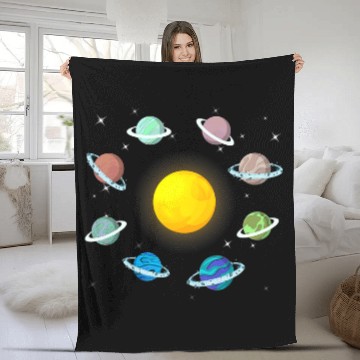Discover Astronaut Job Planets Astronaut Outer Space Galaxy Universe Astronomy Fleece Blankets