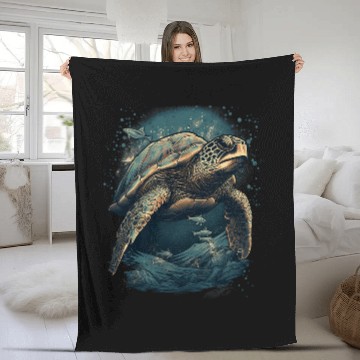 Discover Turtle Pet Deep Blue Sea Under The Sea Turtle Men Women Baseball Tees Fleece Blankets