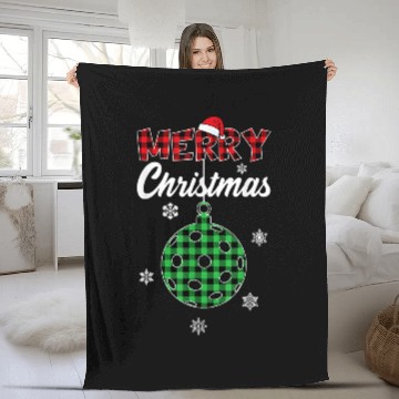 Discover Sport Pickleball Merry Christmas Pickleball Fleece Blankets