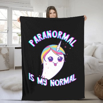 Discover Unicorn Pet Paranormal Is My Normal ghosts Hunting Unicorn ghosts Hunter Fleece Blankets