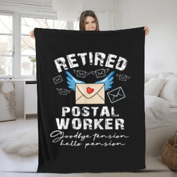 Discover Postal Worker Job Goodbye Tension Hello Pension 2 6 Zip Fleece Blankets