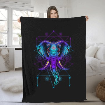 Discover Elephant Mammal Classy Mood Elephant Chakra Signs Yoga Namaste Fleece Blankets