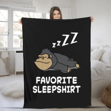 Discover Gorilla Pet Monkey Gorillas Nap Sleeping Sleep Pajama Nightgown Fleece Blankets