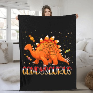 Discover Dinosaur Pet Candy Corn Candy Saurus Dinosaur Halloween 1 Fleece Blankets