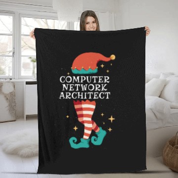 Discover Architect Job Merry Christmas Santa Gnome xmass Computer Network Architect 8 Fleece Blankets