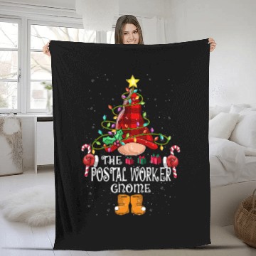 Discover Postal Worker Job Gnome Christmas Gnome Matching Group Fleece Blankets
