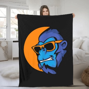 Discover Gorilla Pet Monkey Sunglasses Fleece Blankets