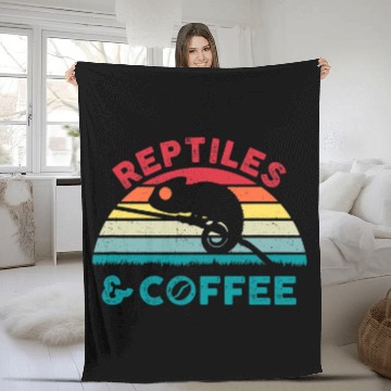 Discover Chameleon Pet Reptiles And Coffee Chameleon Lizards Exotic Pet Fleece Blankets