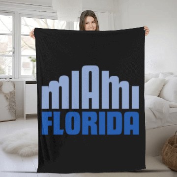 Discover Architect Job Miami Florida Souvenir Art Deco Architecture Typography Fleece Blankets
