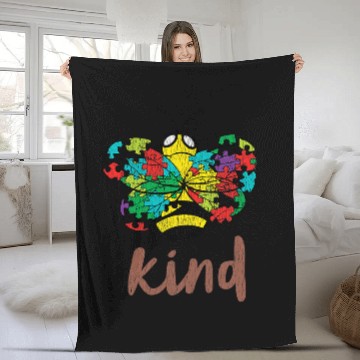 Discover Autism Puzzle Bee Bumble Bee Kind Autistic Kindness 87 Fleece Blankets
