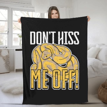 Discover Python Pet Snake Dont hiss me off Banana Ball Python Zip Fleece Blankets