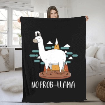 Discover Llama Pet Alpaca Lover No ProbLlama Trendy Humor Fleece Blankets