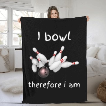 Discover Sport Bowling i bowl therefore i am Fun Bowling Philosophy Baseball Tees Fleece Blankets