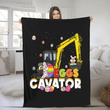 Discover Excavator Fun Easter Egg Hunt For Kids Toddlers Funny ECavator Zip Fleece Blankets