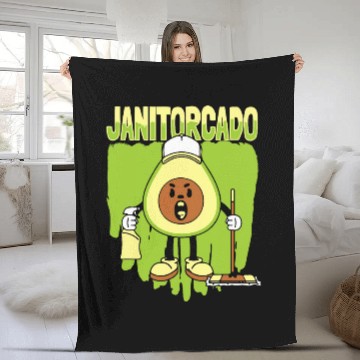 Discover Janitorcado 2Caretaker Cleaner School Custodian Janitor Zip Fleece Blankets