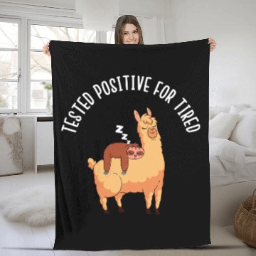 Discover Sloth Pet Gift Tested Positive For Tired Funny Sleeping Alpaca Fleece Blankets