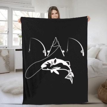 Discover Fishing Fun Dad Fishing Daddy Fathers Day Fleece Blankets