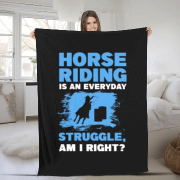 Discover Horse Pet riding is an everyday struggle equestrian Fleece Blankets