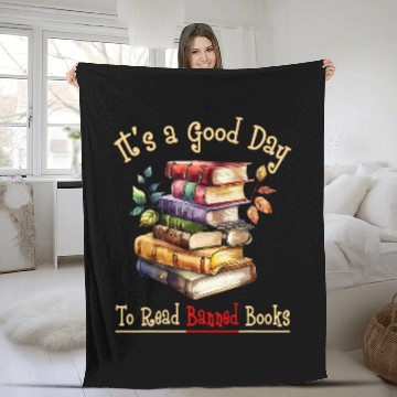 Discover Book Fun Its A Good Day To Read Banned Books Librarian Reading Nerd Baseball Tees Fleece Blankets