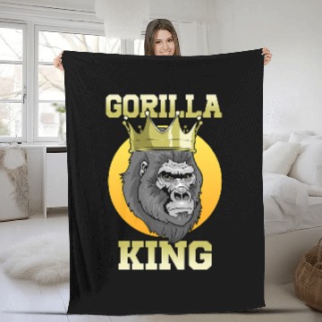 Discover Gorilla Pet King With Crown Monkey Ape Baseball Tees Fleece Blankets