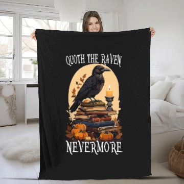 Discover Book Fun Quoth The Raven Nevermore Gothic Book Design Zip Fleece Blankets