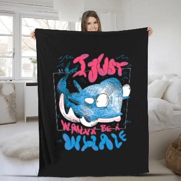 Discover Whale Pet I Just Wanna Be a Whale Funny Baseball Tees Fleece Blankets