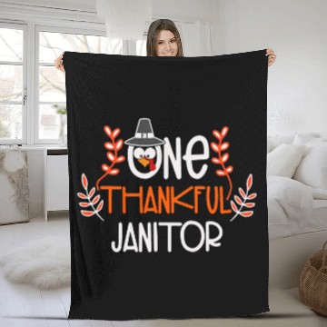 Discover One Thankful Janitor Lover Thanksgiving Day 21 Fleece Blankets