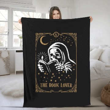 Discover Book Fun Skeletons Book Tarot Card Pagan Gothic Goth Occult Fleece Blankets