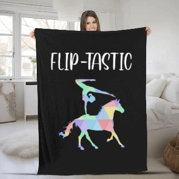 Discover Horse Pet FlipTastic Equestrian Vaulting Horse Vaulting 1 Fleece Blankets