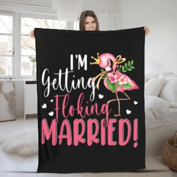Discover Flamingo Pet Im Getting Married Funny Flocking Flamingo Matching Wedding Zip Fleece Blankets
