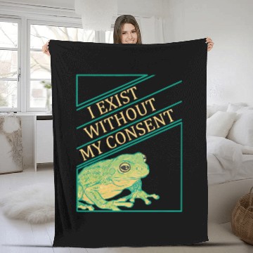 Discover Frog Pet I Exist Without My Consent Funny Frog Toad Fleece Blankets