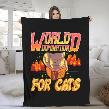 Discover Book Fun Funny Cat Witchcraft Cat Lovers Pentagram Cat Fleece Blankets