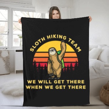 Discover Sloth Pet hiking mountaineering peaks mountain hiking Fleece Blankets
