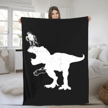 Discover Dinosaur Pet T rexs Dinosaur Funny Falconry Hawk Falcon Training Falconer 2 Fleece Blankets
