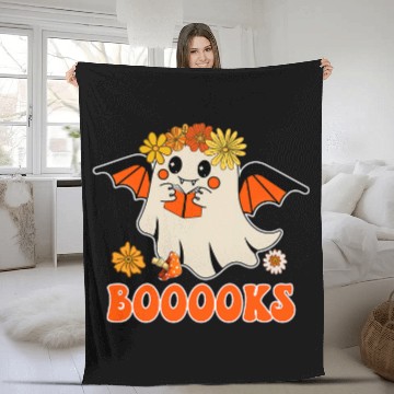 Discover Book Fun Funny Booooks ghosts Reading Book Lover Happy Halloween Day Baseball Tees Fleece Blankets