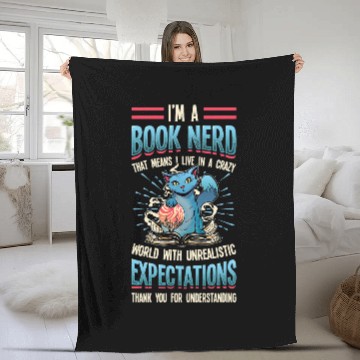 Discover Book Fun Im A Book Nerd Fantasy World Book Lover 1 Fleece Blankets