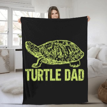Discover Turtle Pet Mens Turtle Dad Box Turtle Daddy Tortoise Lover Fathers Day Fleece Blankets