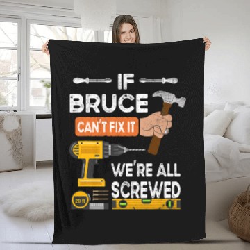 Discover Woodworker Job if Bruce cant fix it no one can handyman Fleece Blankets