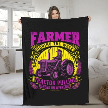 Discover Tractor Fun Funny Farmer Mom Grandma Tractor Pulling Legend Cool vintages Fleece Blankets