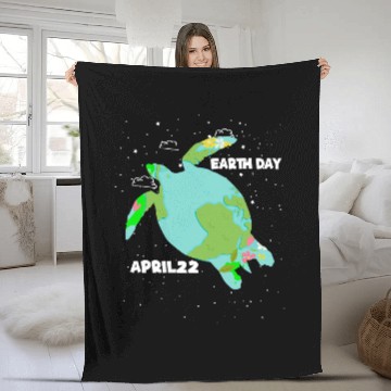 Discover Turtle Pet Earth Day Turtle Earth Day Anniversary Planet Ecology Fleece Blankets