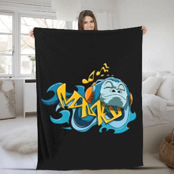 Discover Gorilla Pet Street art Gorilla music Zip Fleece Blankets